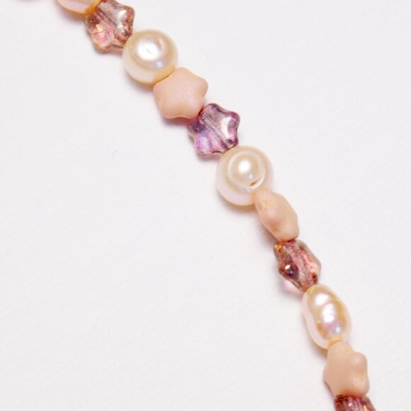 new! handmade baroque pearl choker with glass star beads celestial fairy boho - Picture 6 of 6